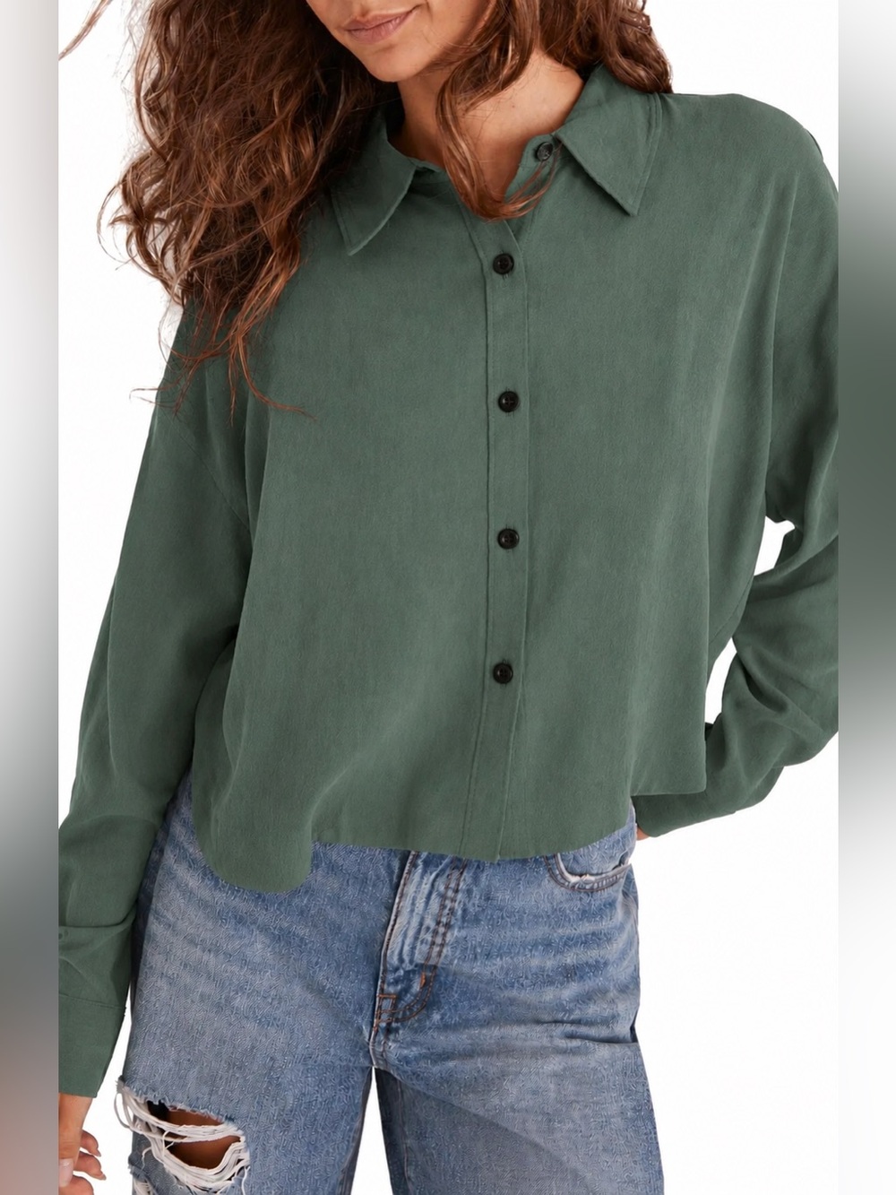 Madewell Lusterweave Hartfield Crop Button Up Shirt